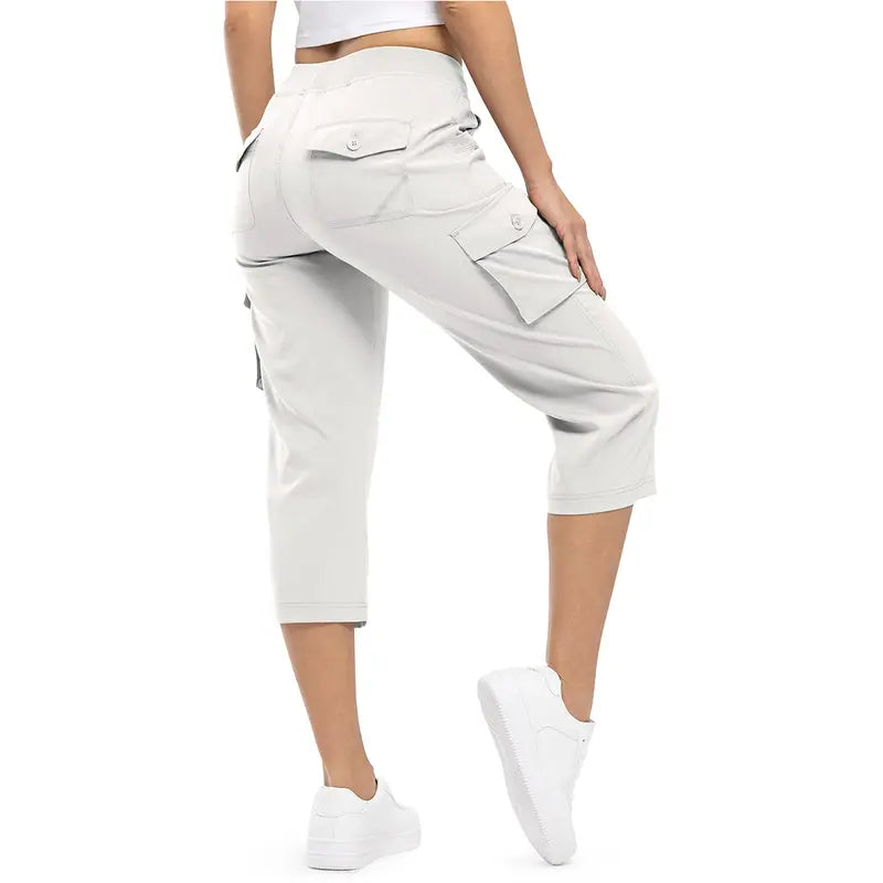 Women’s Plus Size Cargo Capri Pants – Lightweight Loose Fit Summer Pants