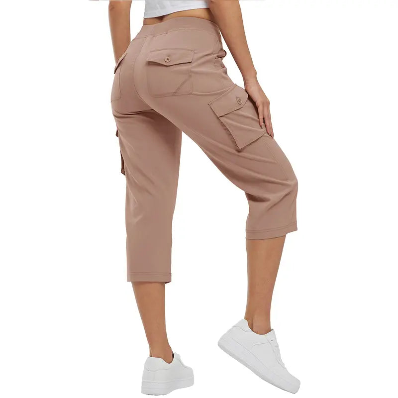 Women’s Plus Size Cargo Capri Pants – Lightweight Loose Fit Summer Pants