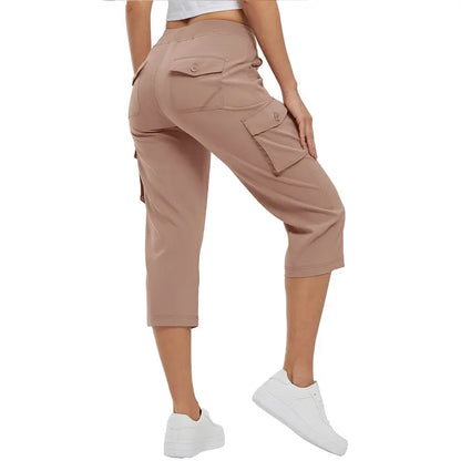 Women’s Plus Size Cargo Capri Pants – Lightweight Loose Fit Summer Pants