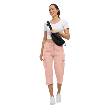 Women’s Plus Size Cargo Capri Pants – Lightweight Loose Fit Summer Pants