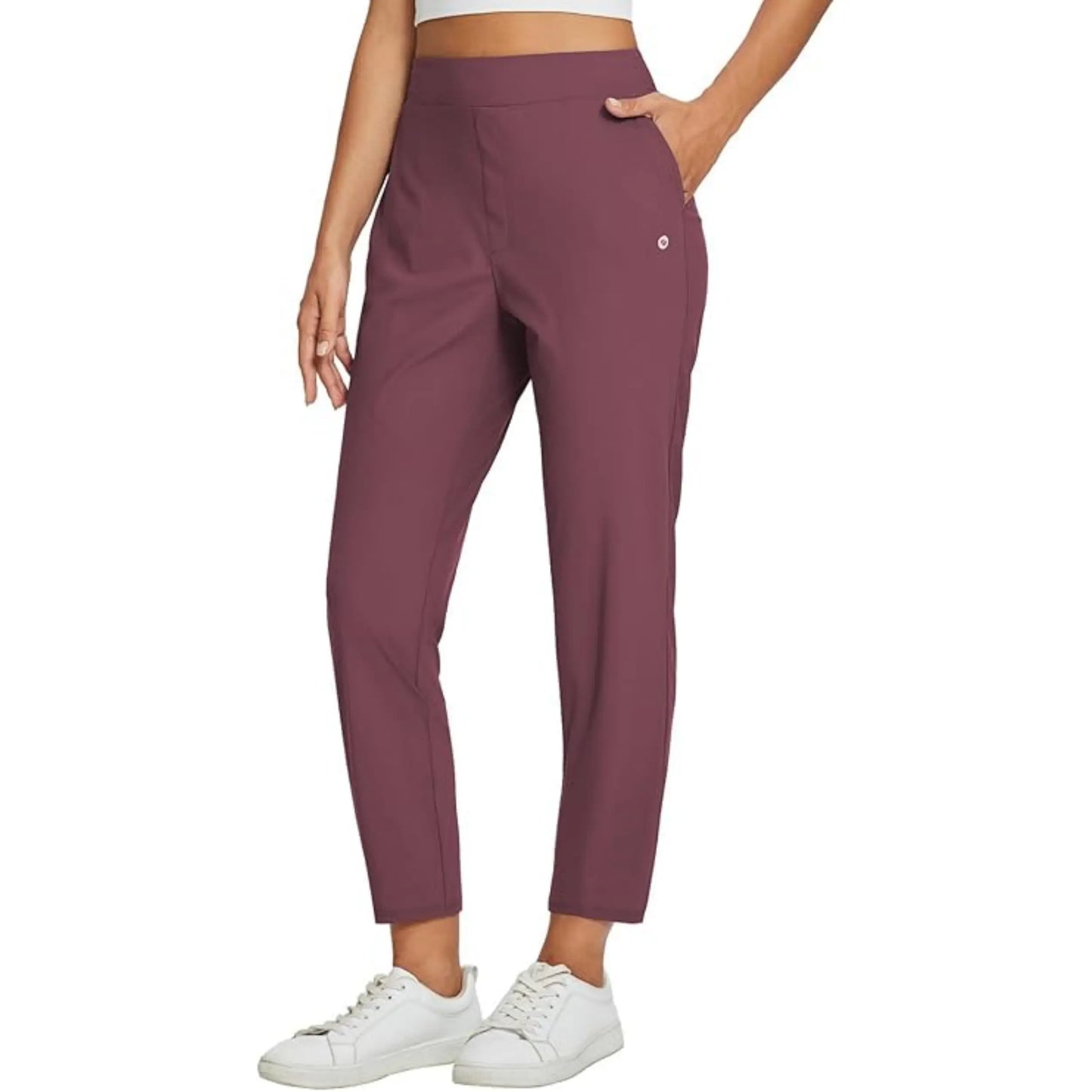 Women's Lightweight Ankle Pants – Soft Stretch Work Pants with UPF 50+ & Zipper Pockets