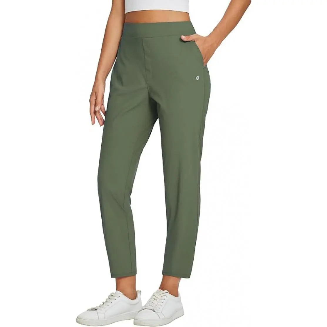 Women's Lightweight Ankle Pants – Soft Stretch Work Pants with UPF 50+ & Zipper Pockets