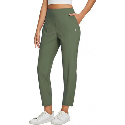 Women's Lightweight Ankle Pants – Soft Stretch Work Pants with UPF 50+ & Zipper Pockets