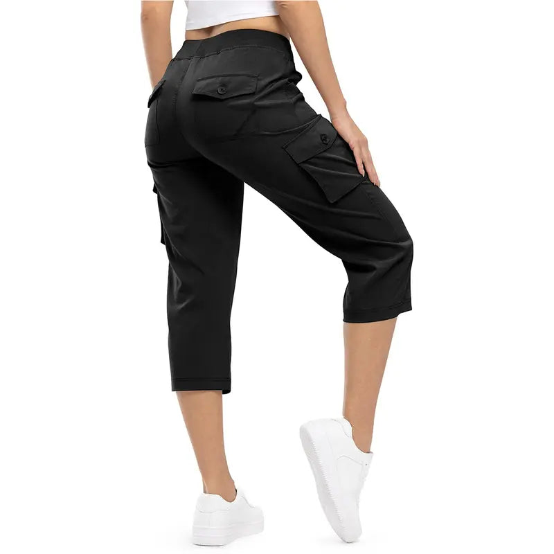 Women’s Plus Size Cargo Capri Pants – Lightweight Loose Fit Summer Pants