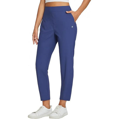 Women's Lightweight Ankle Pants – Soft Stretch Work Pants with UPF 50+ & Zipper Pockets