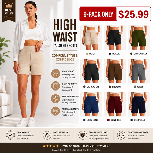Women's Athletic Shorts High Waisted Running Yoga Shorts Summer Casual Burmuda Shorts with Pockets Activewear