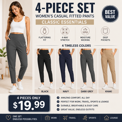 Women's Lightweight Ankle Pants – Soft Stretch Work Pants with UPF 50+ & Zipper Pockets