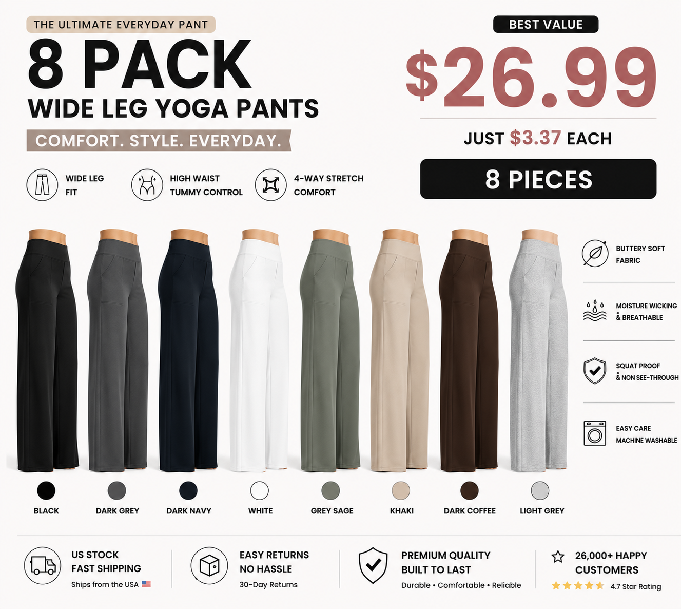 Women’s High-Waisted Wide-Leg Pants