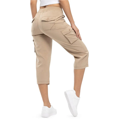 Women’s Plus Size Cargo Capri Pants – Lightweight Loose Fit Summer Pants