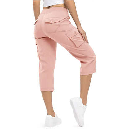 Women’s Plus Size Cargo Capri Pants – Lightweight Loose Fit Summer Pants