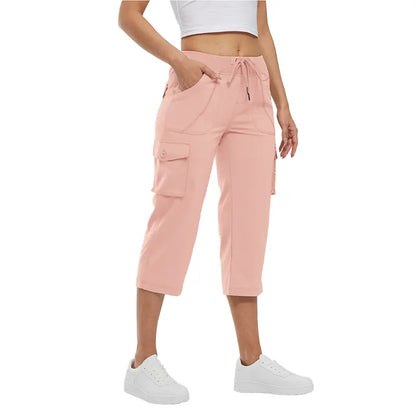 Women’s Plus Size Cargo Capri Pants – Lightweight Loose Fit Summer Pants
