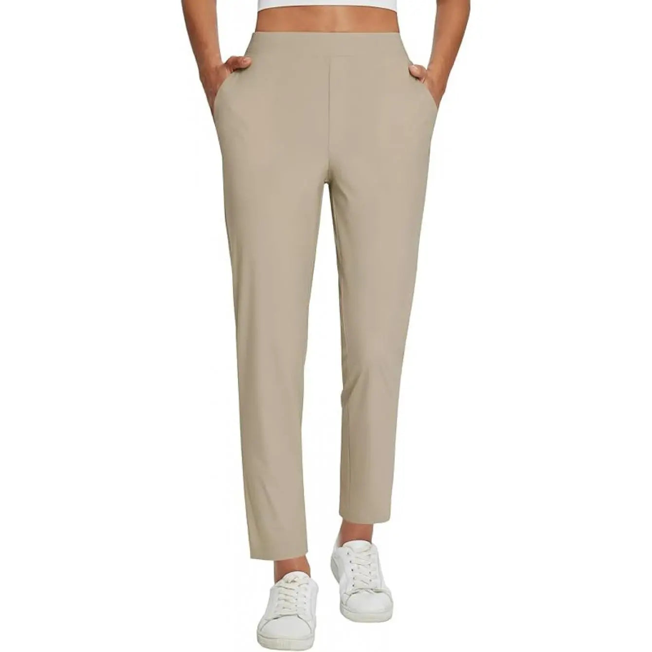 Women's Lightweight Ankle Pants – Soft Stretch Work Pants with UPF 50+ & Zipper Pockets
