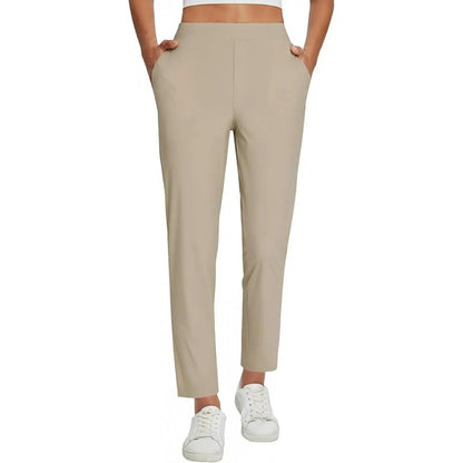 Women's Lightweight Ankle Pants – Soft Stretch Work Pants with UPF 50+ & Zipper Pockets