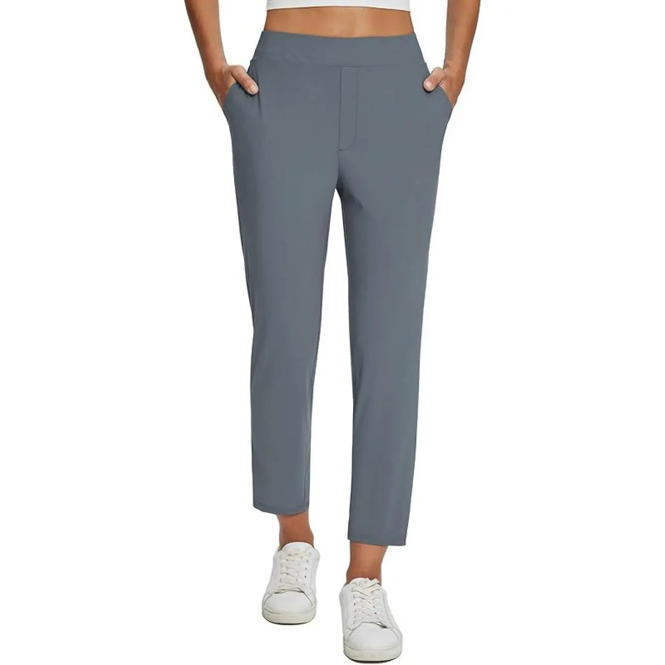 Women's Lightweight Ankle Pants – Soft Stretch Work Pants with UPF 50+ & Zipper Pockets