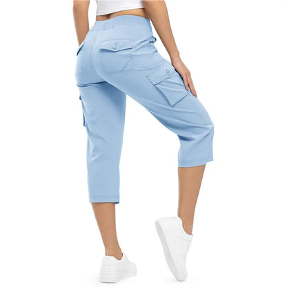 Women’s Plus Size Cargo Capri Pants – Lightweight Loose Fit Summer Pants