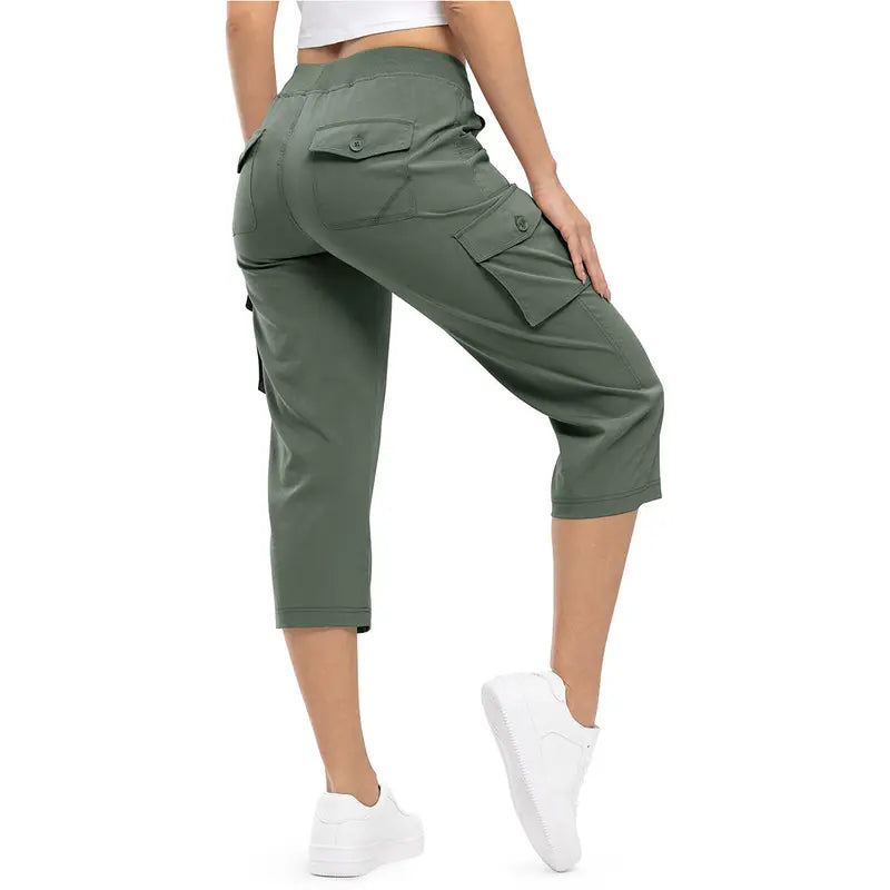 Women’s Plus Size Cargo Capri Pants – Lightweight Loose Fit Summer Pants
